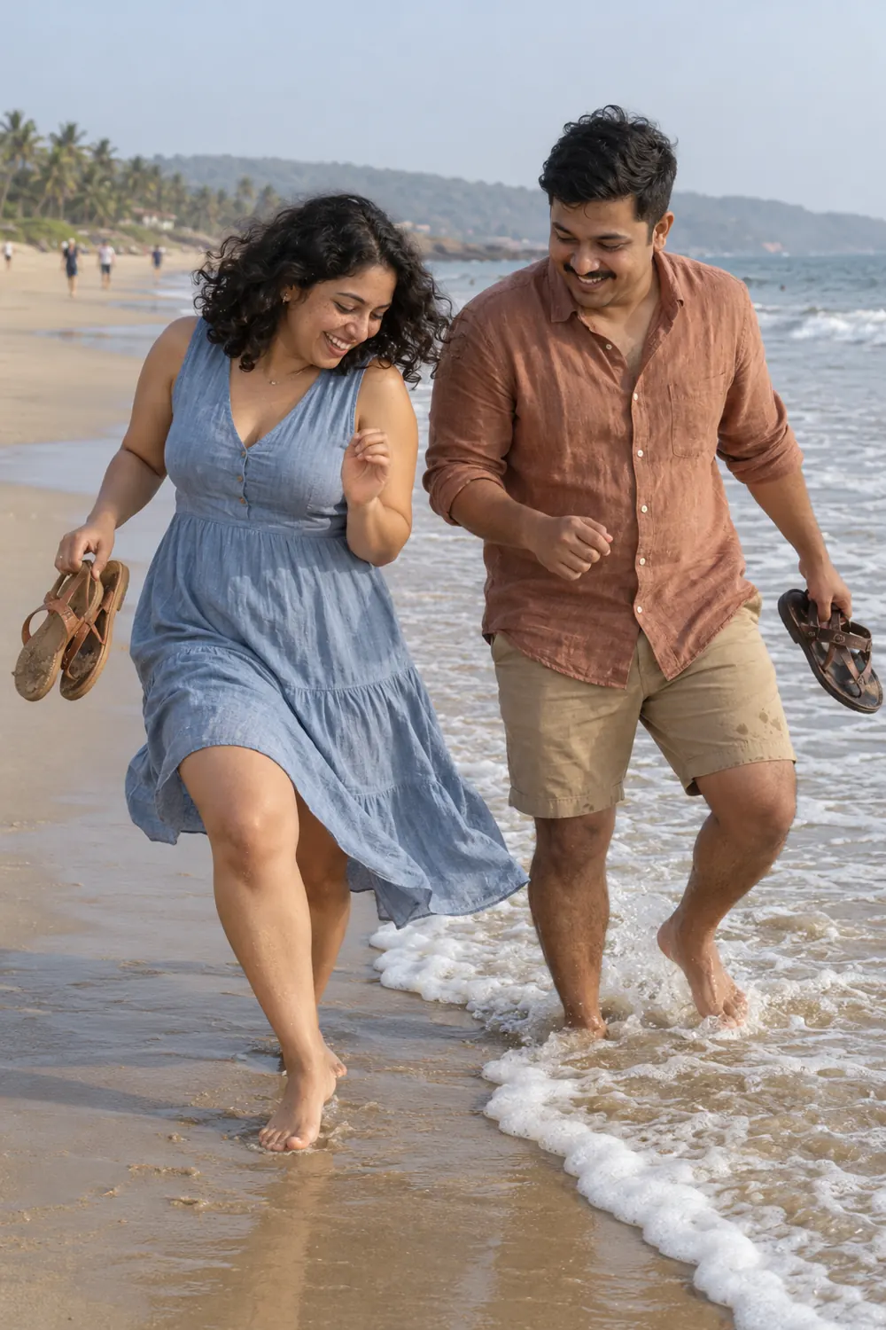 AI-generated Goa pre-wedding concept sample