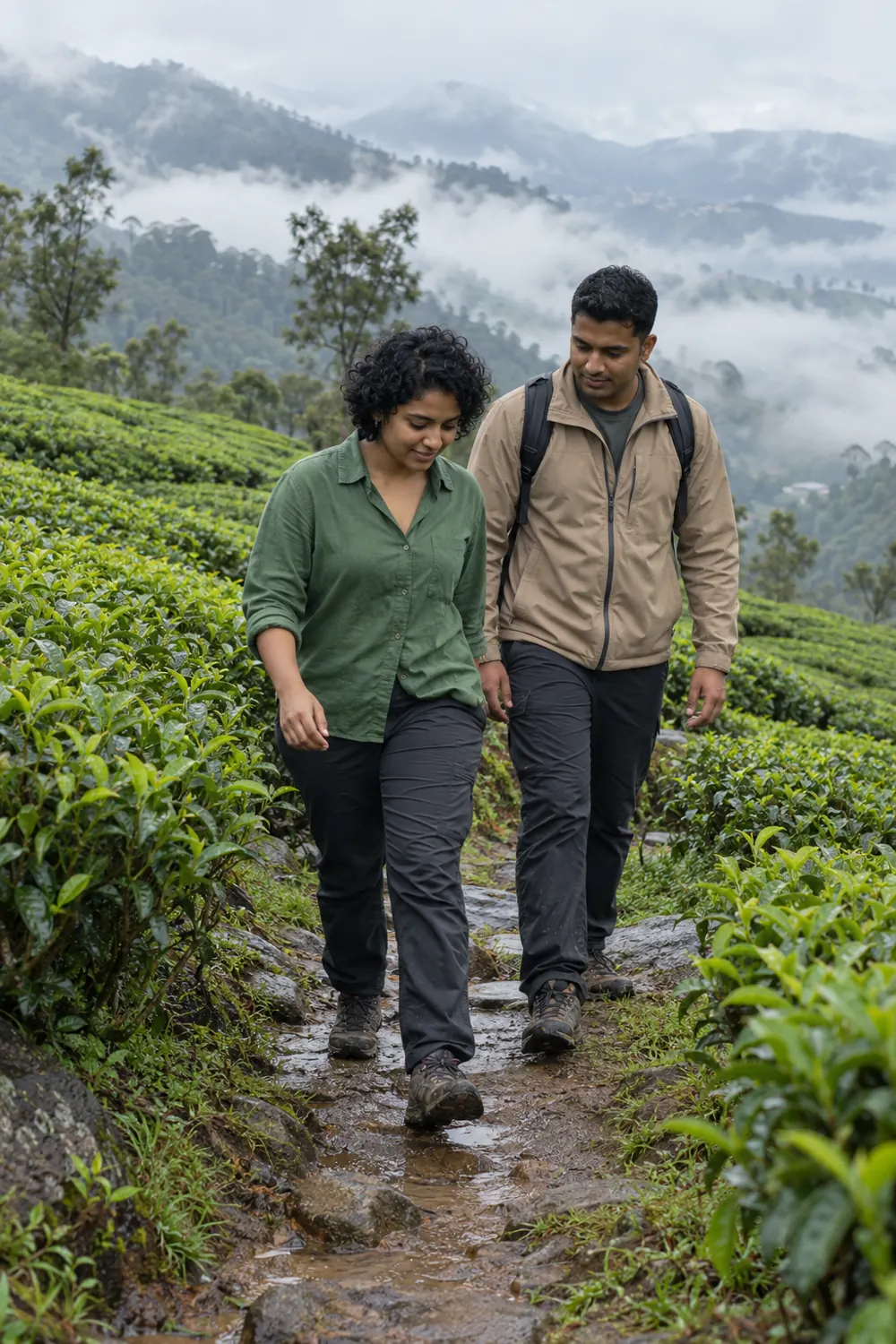 AI-generated Munnar pre-wedding concept sample